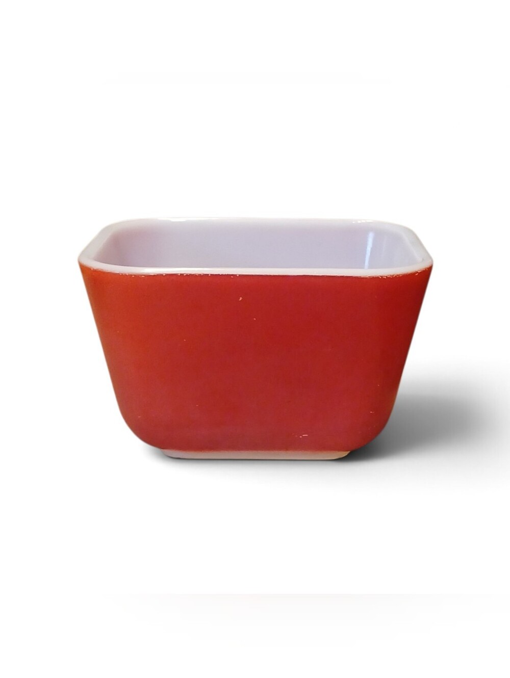 PYREX Red Milk Glass Refrigerator Dish